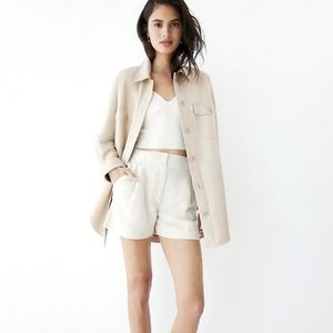 Aritzia Wilfred Ganna Leather Shirt Jacket in Birch